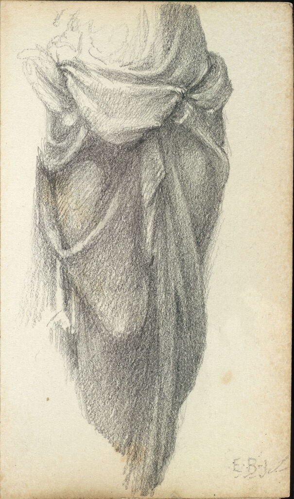 Draped Figure, Lower Half; Verso: Blank Page