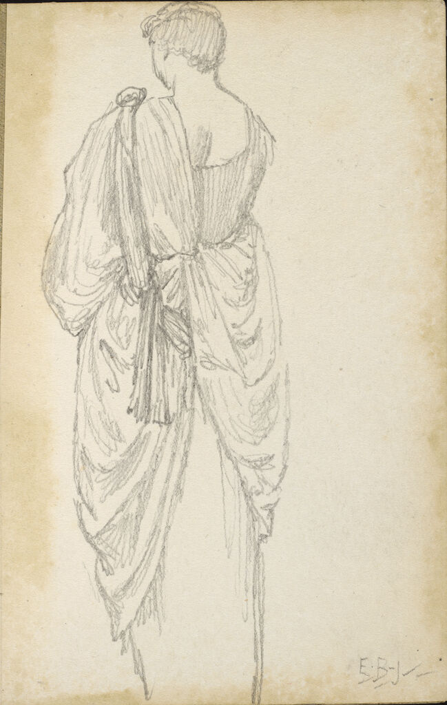 Draped Figure Seen From Behind; Verso: Drapery Study With Foot