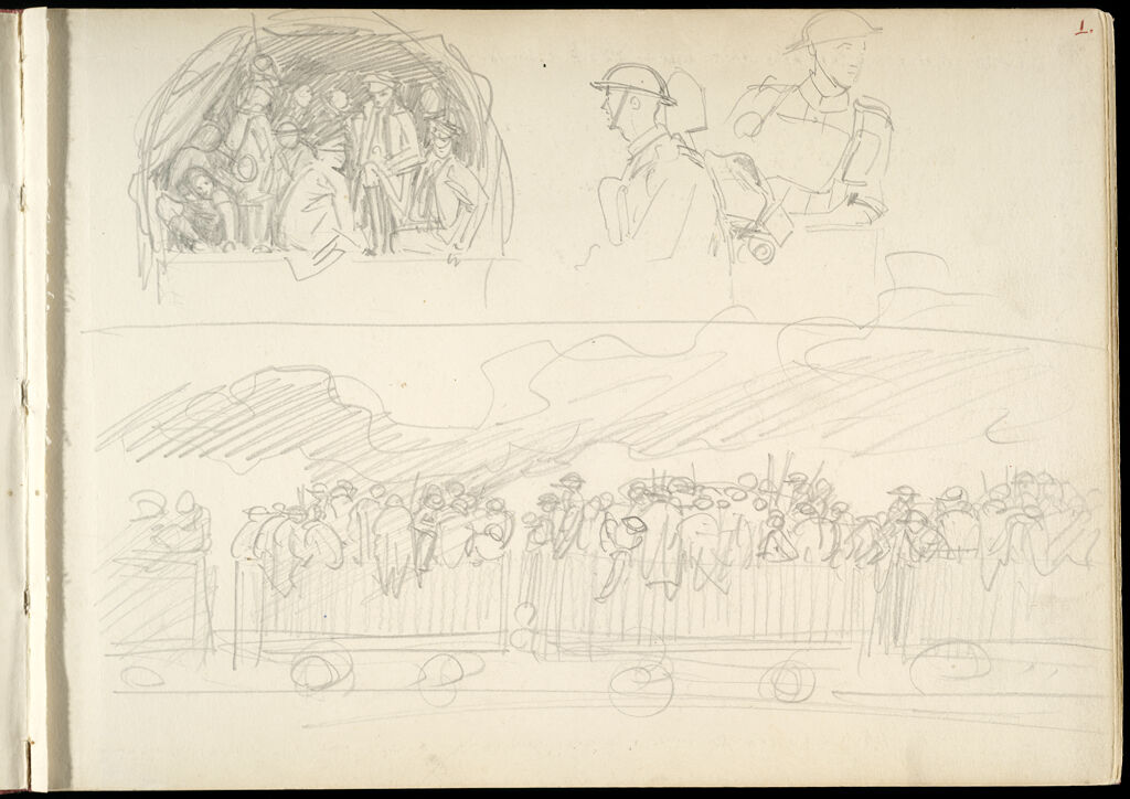 Sketches Of Soldiers On A Train