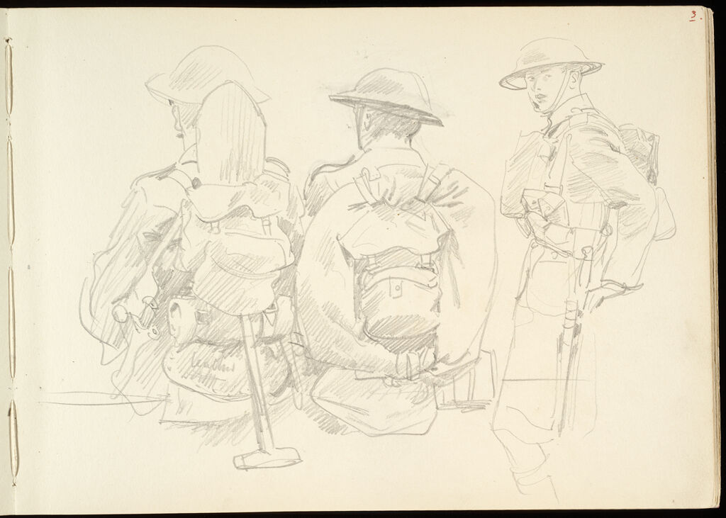 Sketches Of Three Soldiers