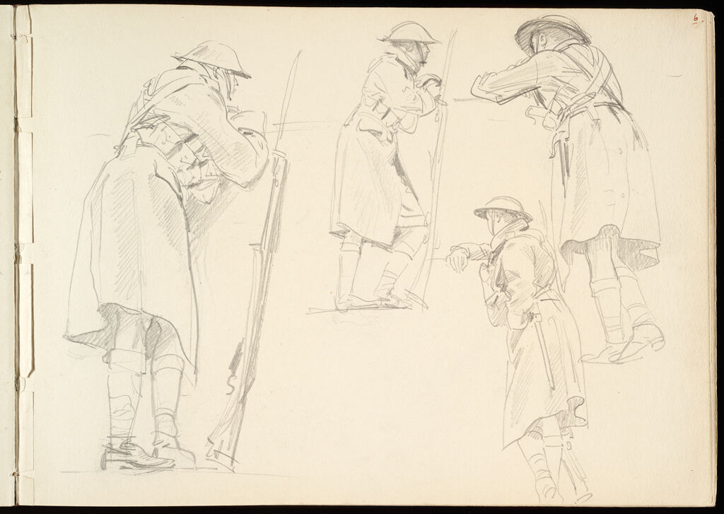 Sketches Of Standing Soldiers (Recto And Verso)
