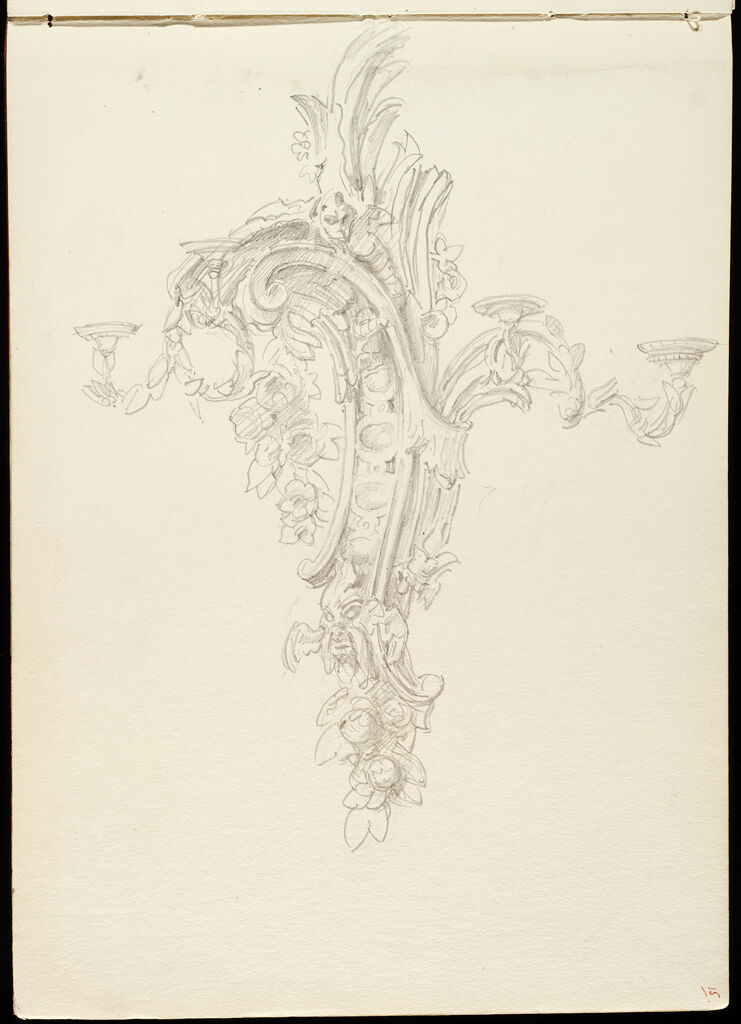 Study Of A Wall Sconce; Verso: Study Of Clasped Hands