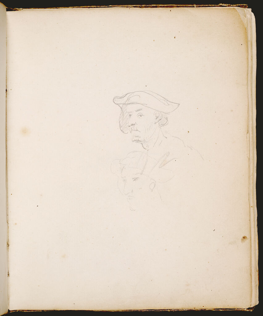 Two Studies Of A Man With A Hat; Verso: Blank
