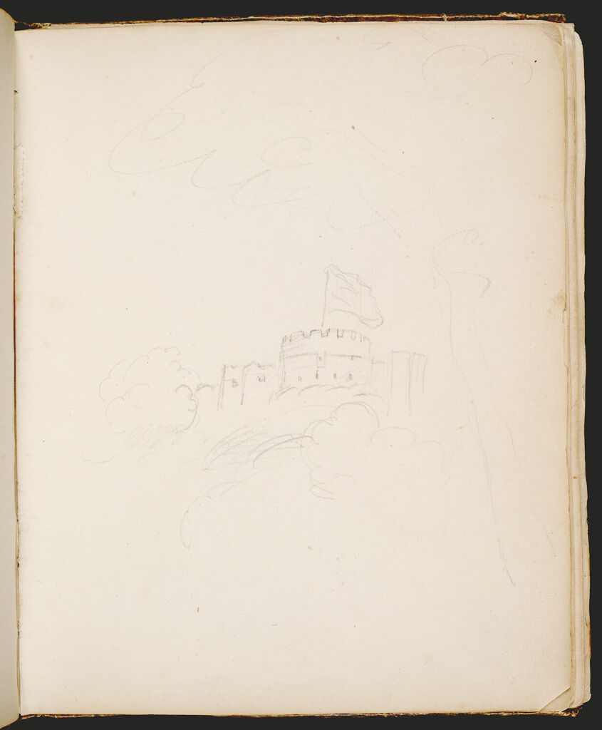 Sketch Of A Castle; Verso: Blank