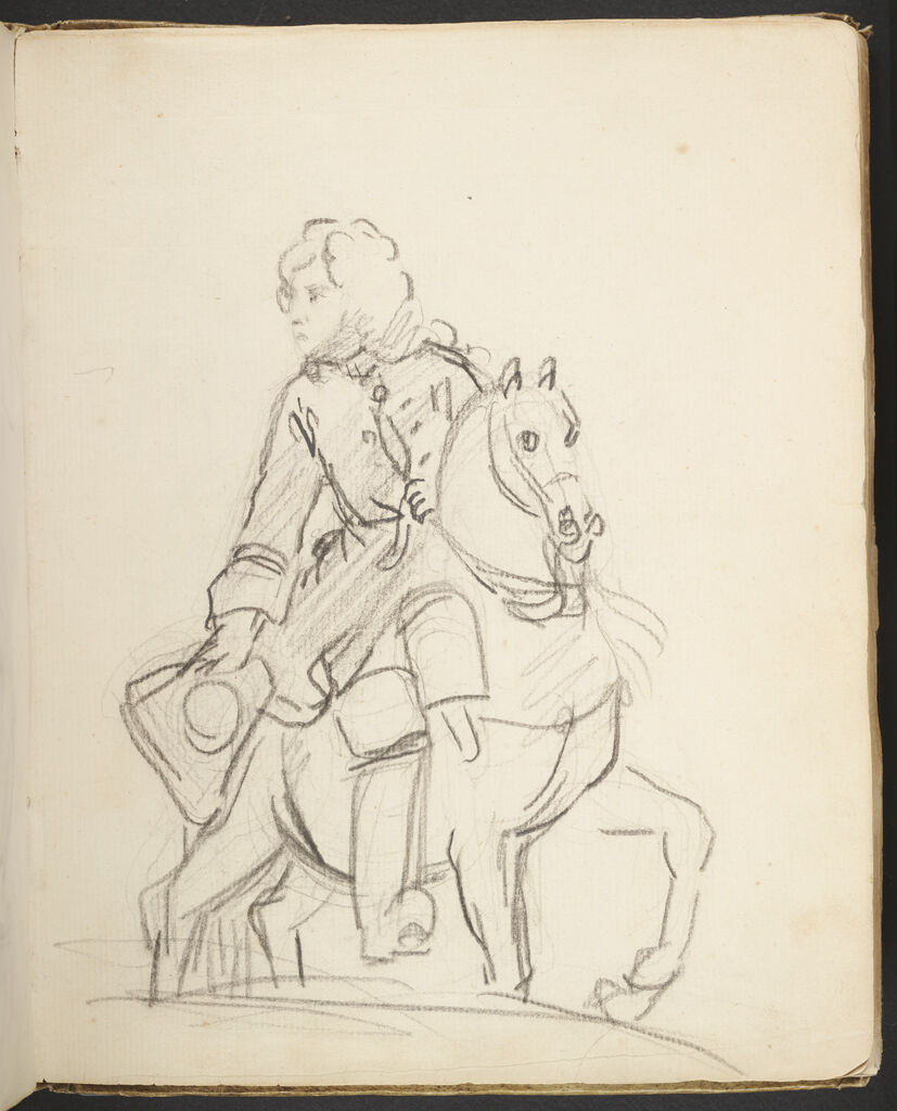 Blank Page; Verso: Man On Horseback, After 