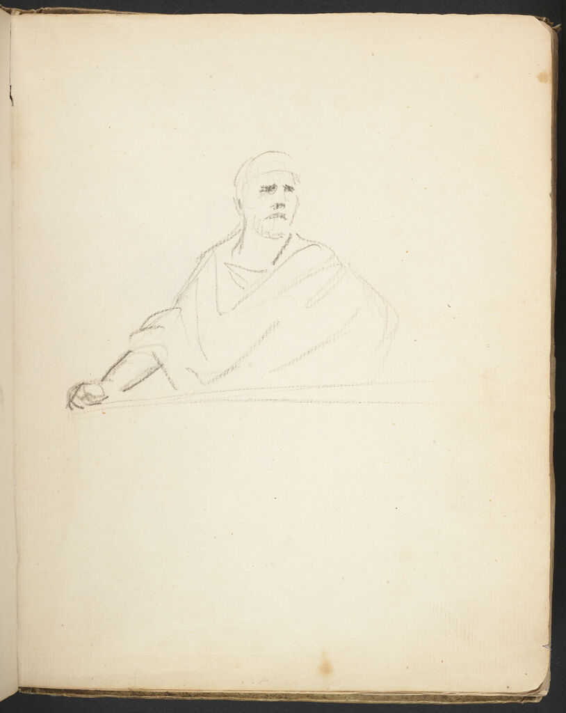 Blank Page; Verso: Half-Length Man In Toga