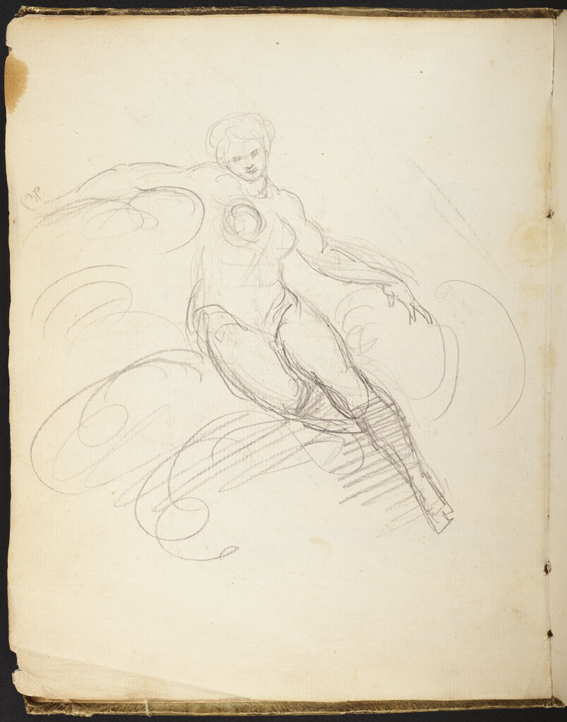 Female Nude Reclining On Clouds; Verso: Brutus And The Ghost Of Julius Caesar