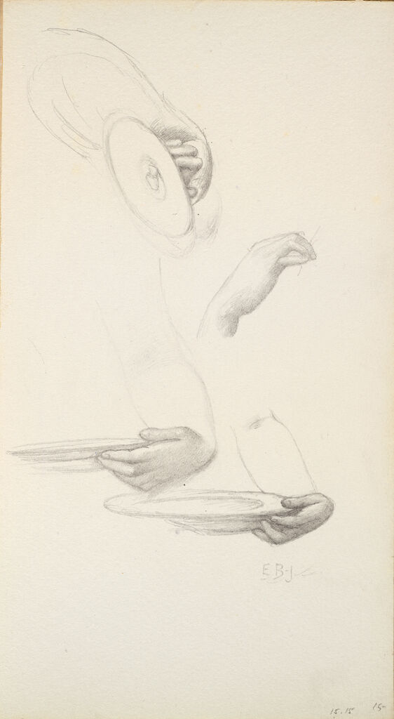 Studies Of Hands Holding A Dish And Cymbal, For 