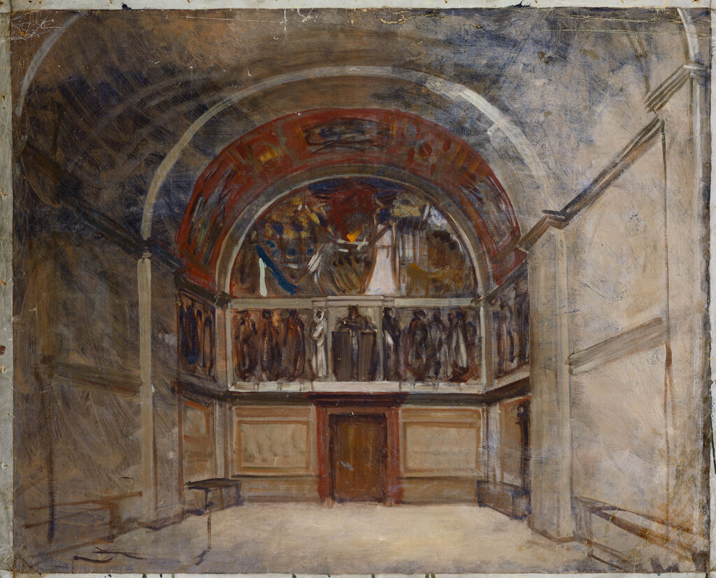 Study For North Wall With Side Walls, Special Collection Hall, Boston Public Library