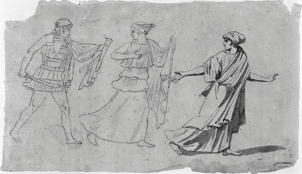 Warrior Pursuing Two Women (The Roman Album)
