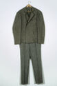 A two-piece suit in thick gray felt.