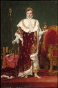 Painting of crowned man in elaborate robes holding scepter