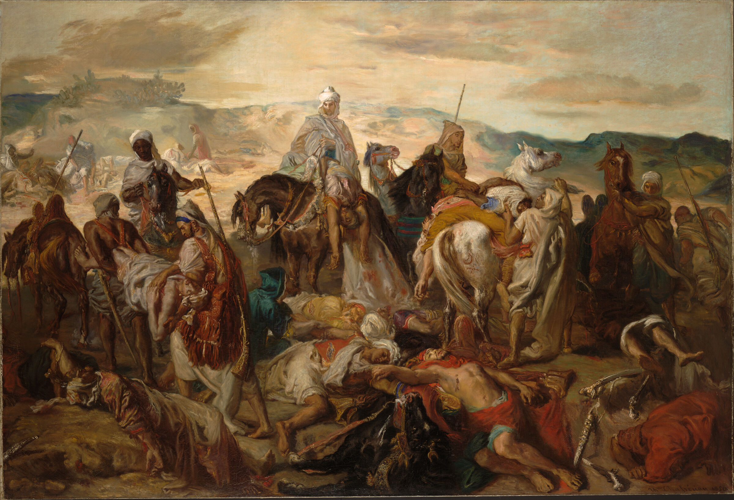 Arab Horsemen Carrying Away Their Dead