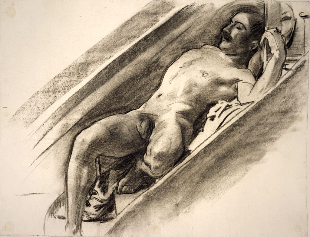 Male Reclining On A Stairway