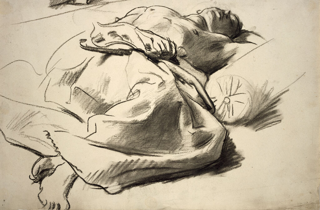 Study Of A Sleeping Figure For 