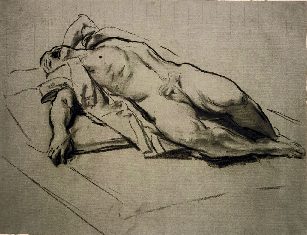 Reclining Male Nude With His Left Hand Behind His Head