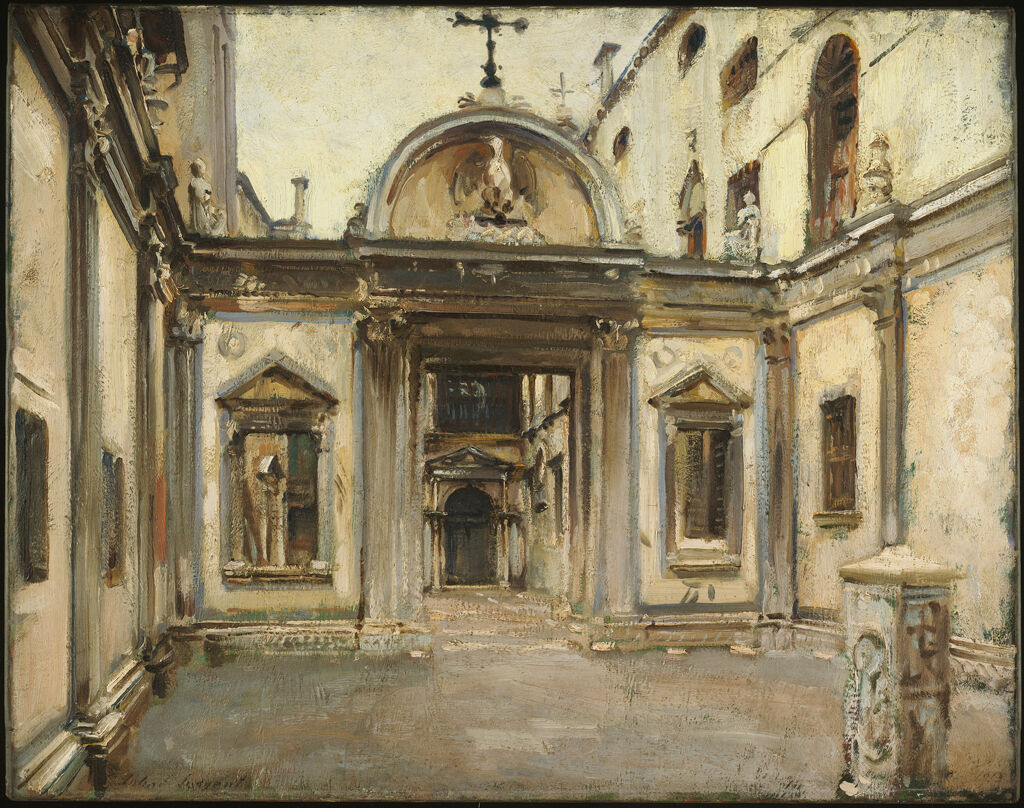 Courtyard Of The Scuola Grande Di San Giovanni Evangelista, Venice, Italy.