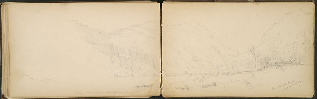 Landscape With Lake; Verso: Partial Ausable Pond Landscape With Cabin