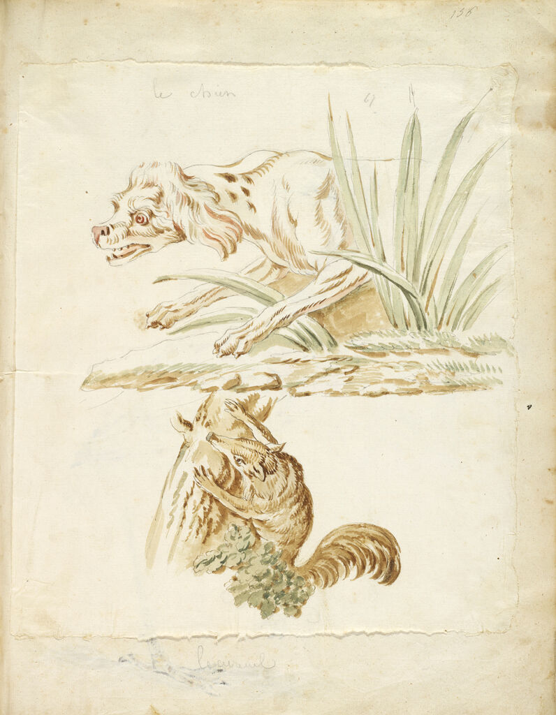 Dog And Squirrel; Verso: Crane