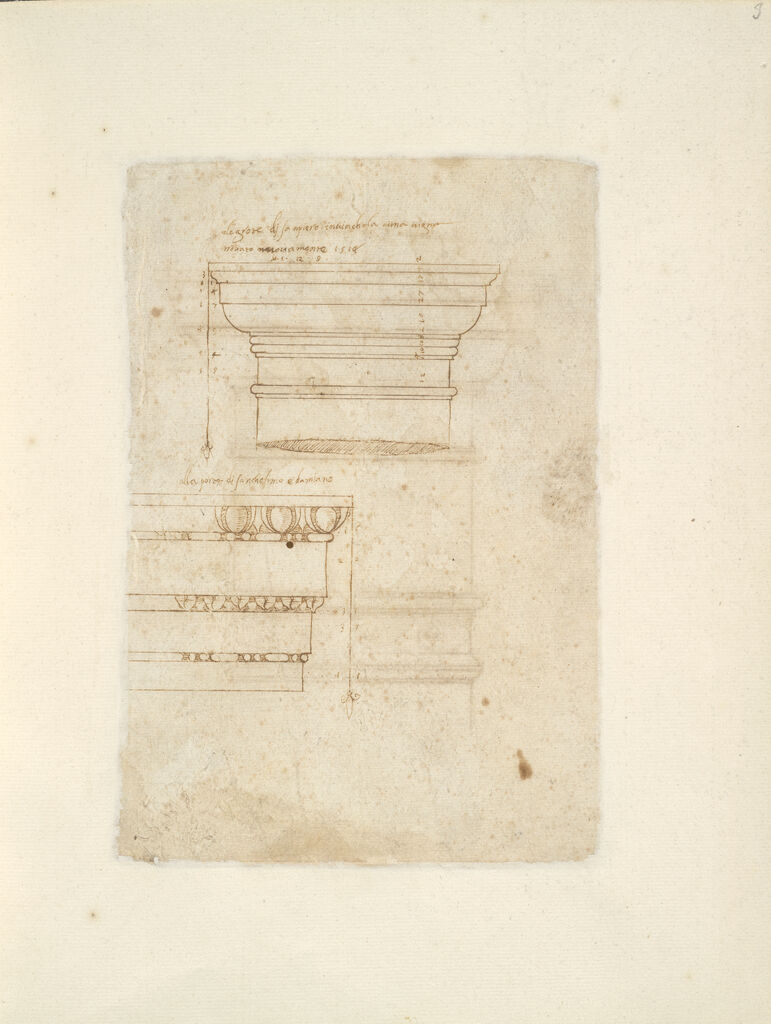 Doric Capital And Architrave; Verso: Doric Capital
