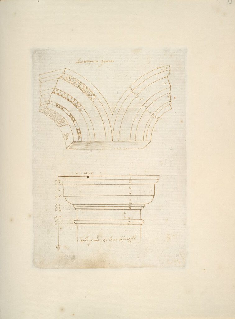 Two Sections Of An Arch And A Doric Capital; Verso: Two Drawings Of An Ionic Capital