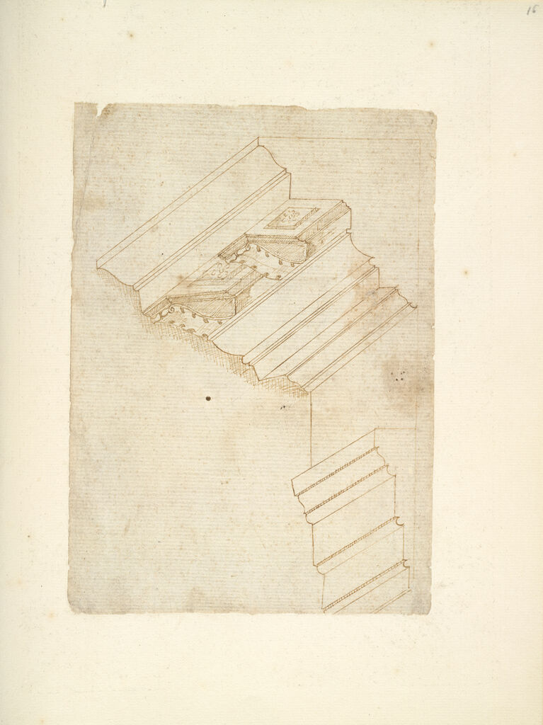 Rendering Of The Inferior Orders Of The Interior Of The Pantheon; Verso: Doric Capital