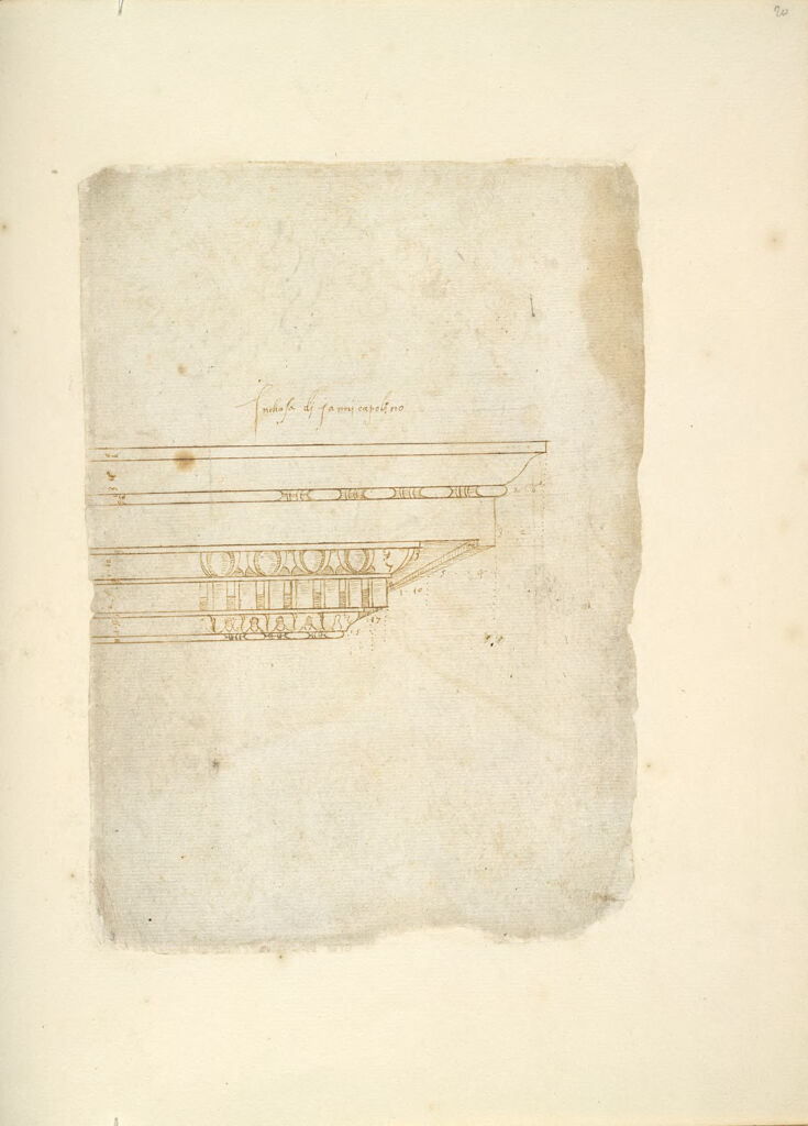 Cornice; Verso: Study Of Architectural Detail Under An Architrave
