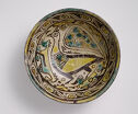 Bowl with image of bird and spiral designs