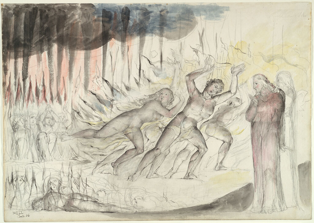 Dante And Virgil Among The Blasphemers (From Dante's 