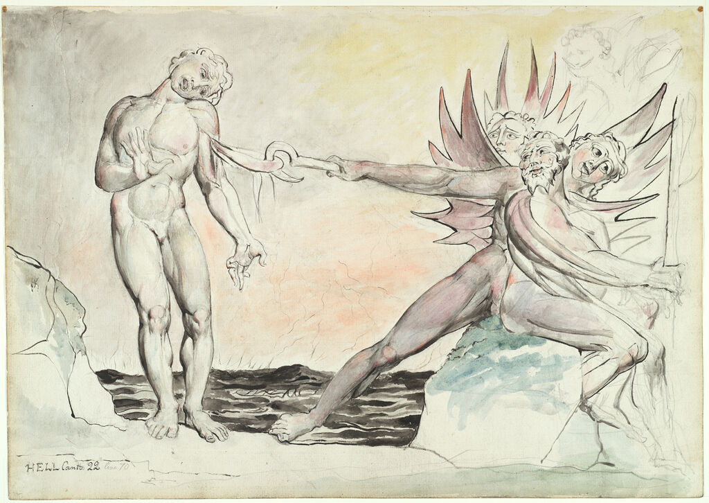 Ciampolo The Barrator Tormented By The Devils (From Dante's 