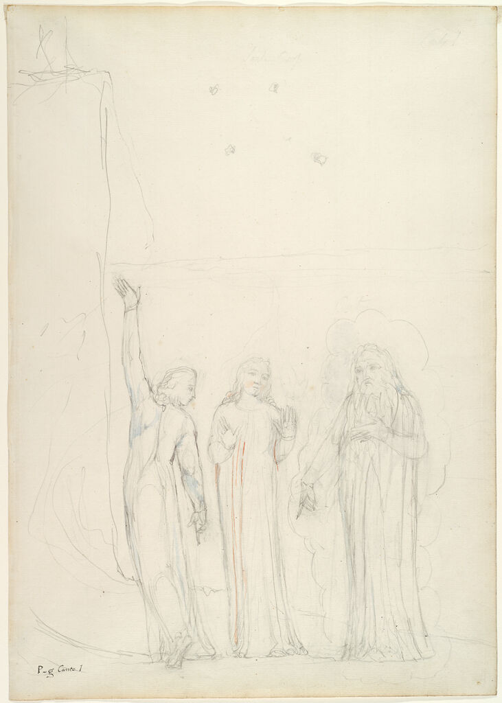 Dante, Virgil And Cato (From Dante's 