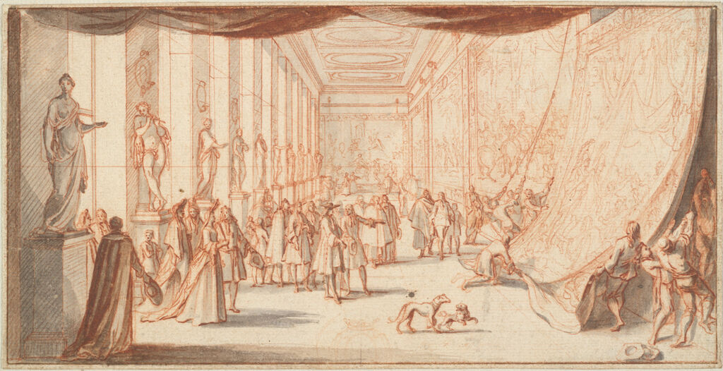 The Marquis De Villacerf Viewing Tapestries At The Gobelins Factory