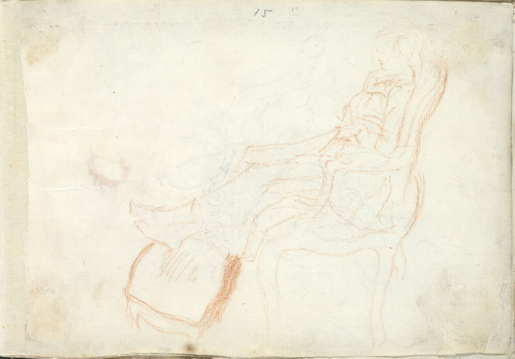 Young Lady Seated In A Fauteuil; Verso: Composition Study