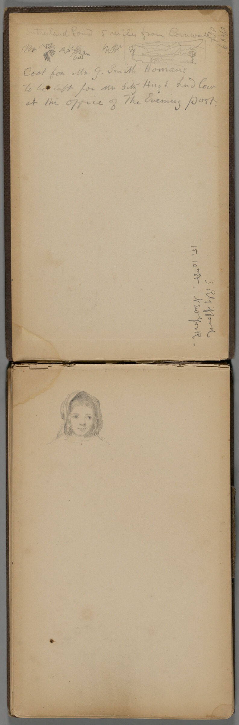 Head Of A Young Woman In A Bonnet; Verso: Two Small Landscapes