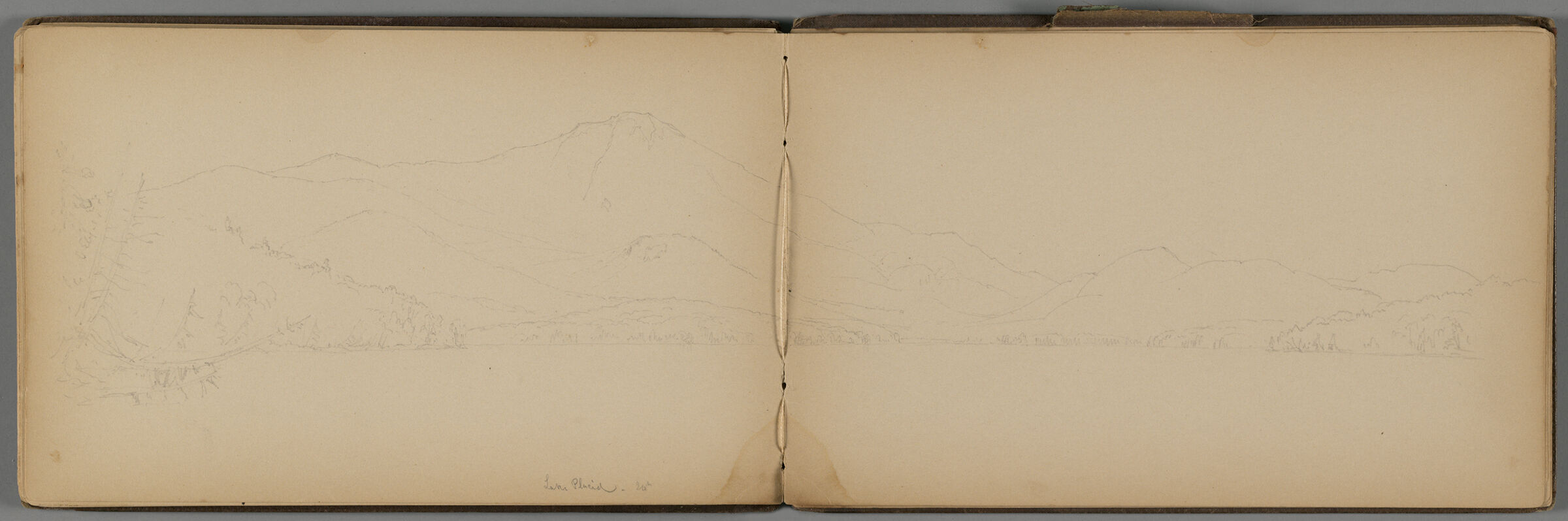 Partial View Of Lake Placid, New York; Verso: Landscape And Partial Landscape