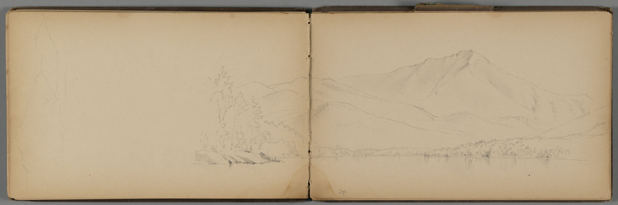 Partial Mountain Landscape; Verso: Rocky Outcropping, Whiteface Mountain