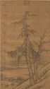 Hanging scroll painting of gnarled tree