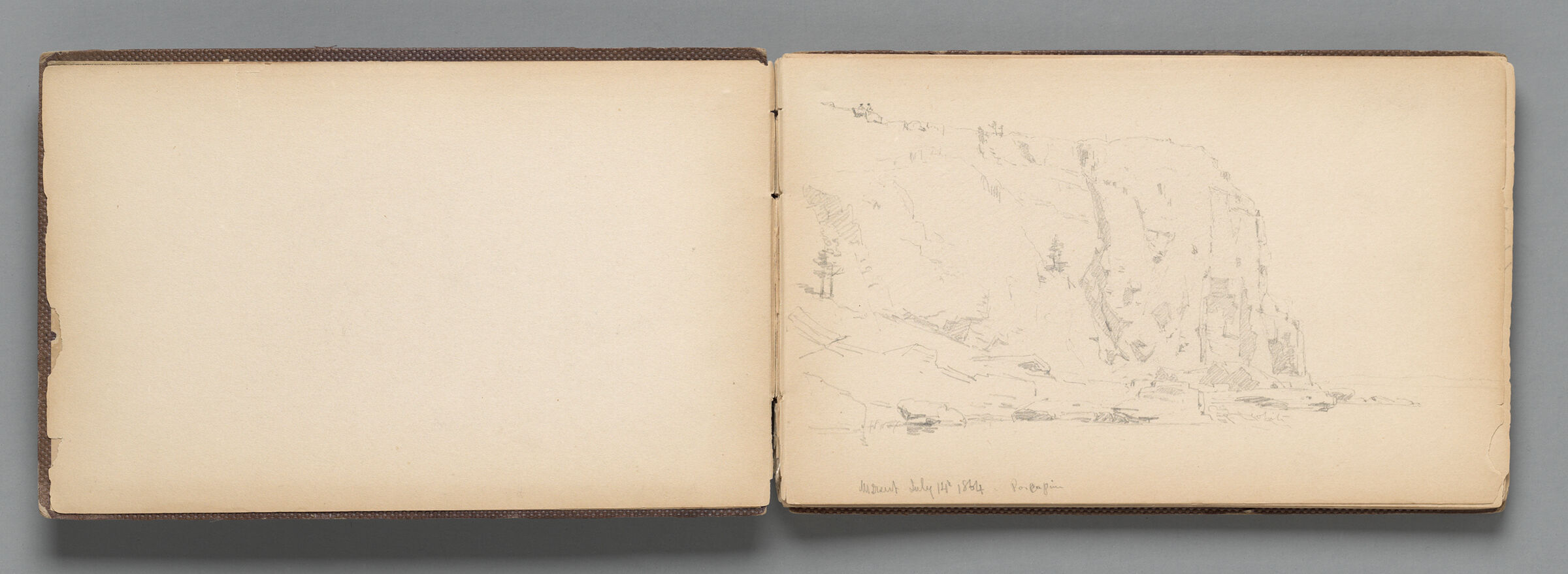 Cliff, Porcupine Islands, Mount Desert Island, Maine; Verso: Partial Landscape