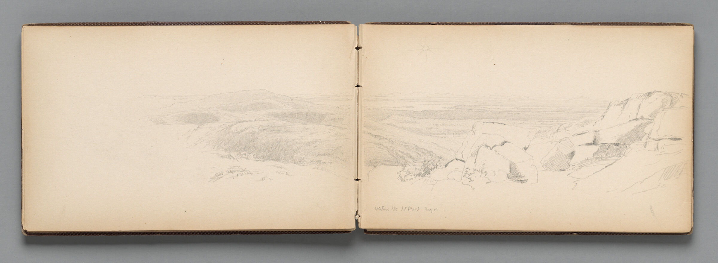 Partial Western Mountain Landscape; Verso: Slight Study Of Cliff