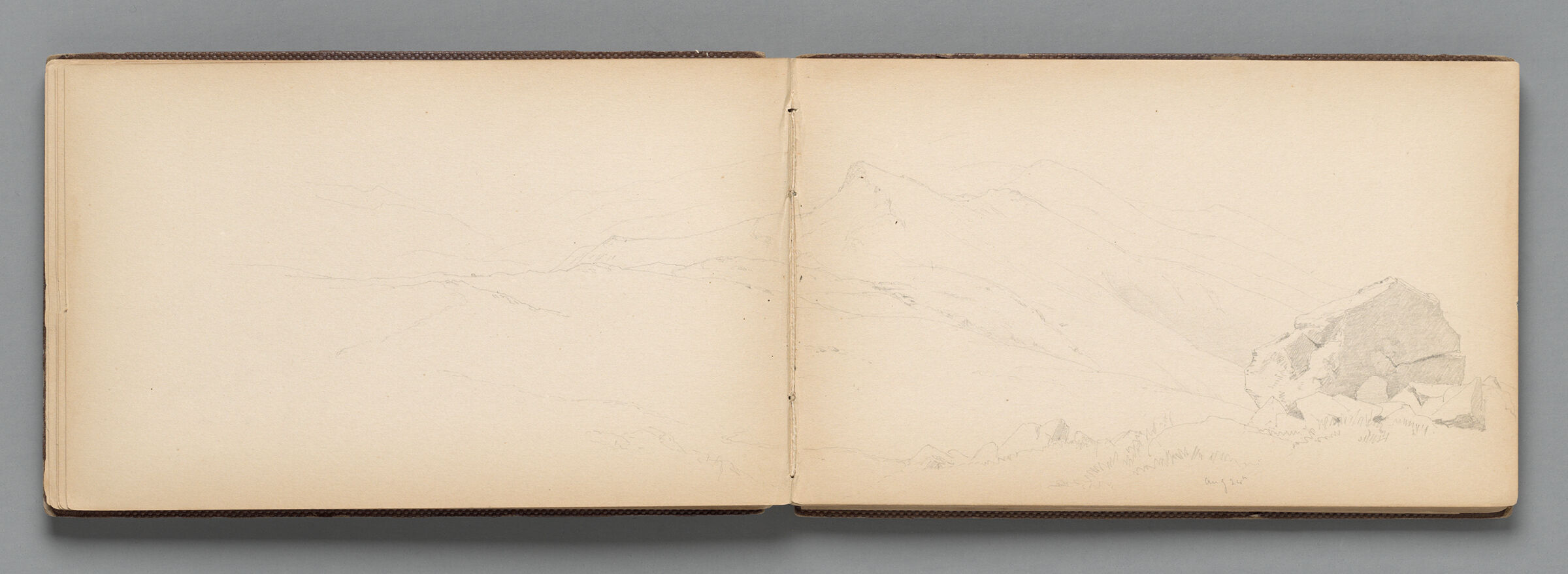 Partial Mountain Landscape (Recto And Verso)
