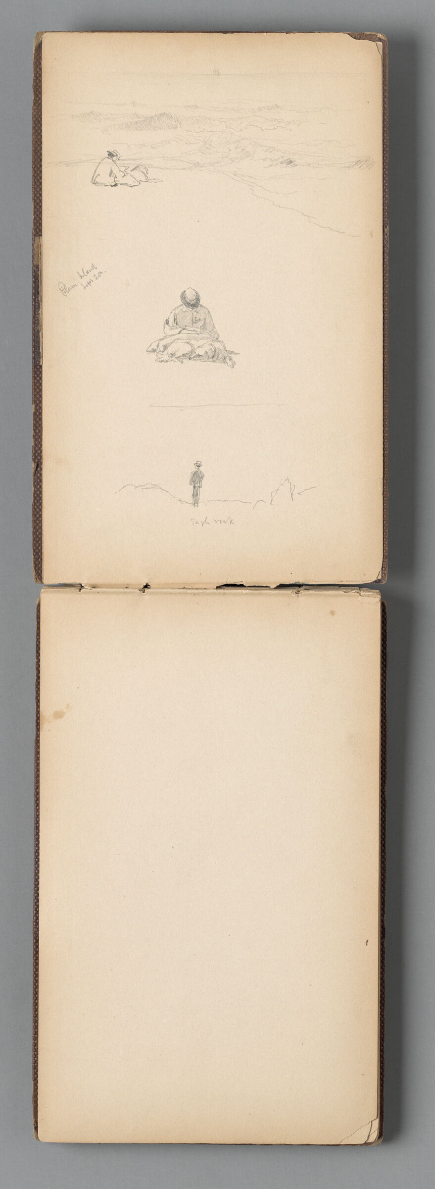 Sketches Of Figures; Verso: Hill And Ocean