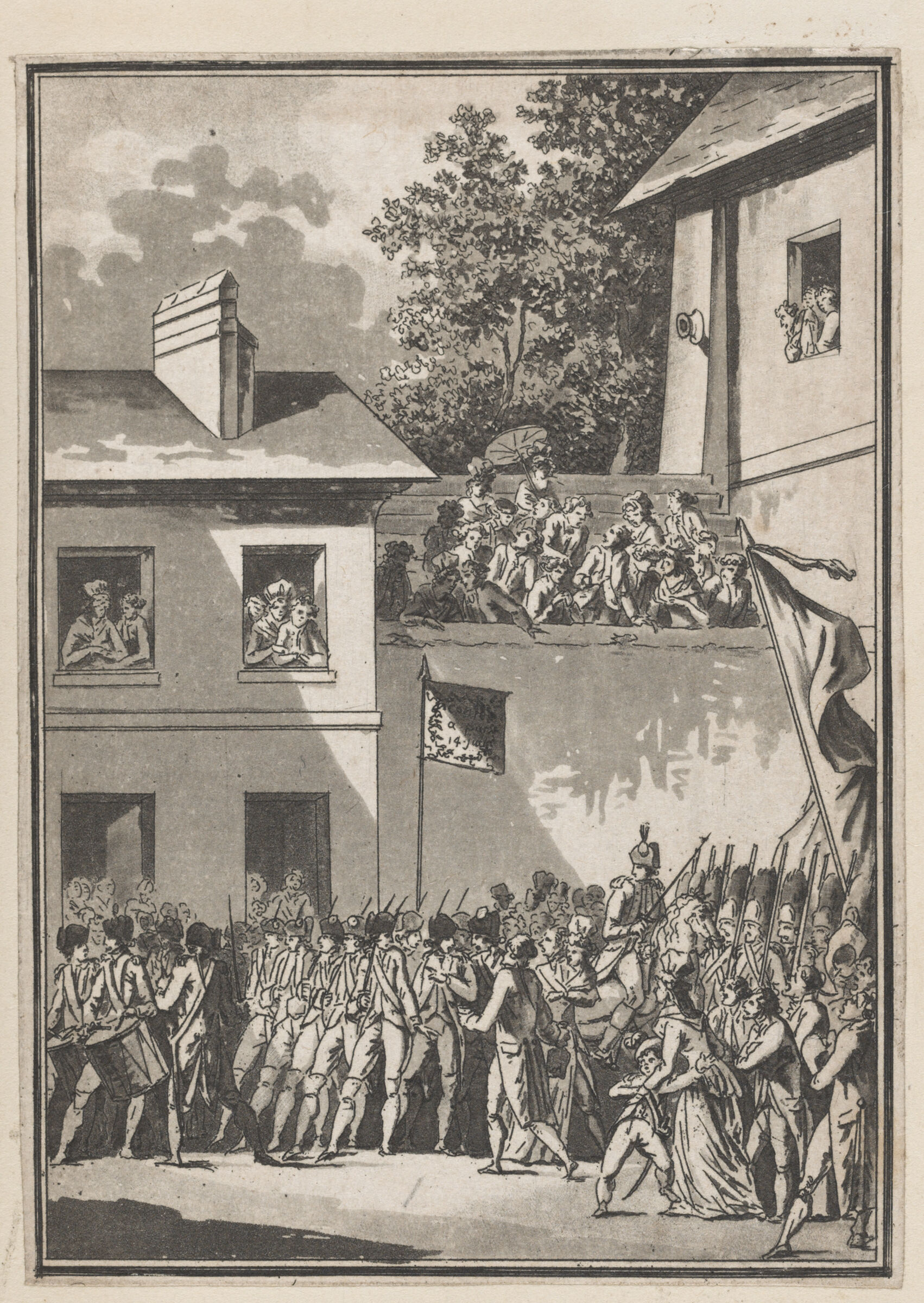 The March Of The Federate Troops Through The Quai De La Conférence (14 July 1790)
