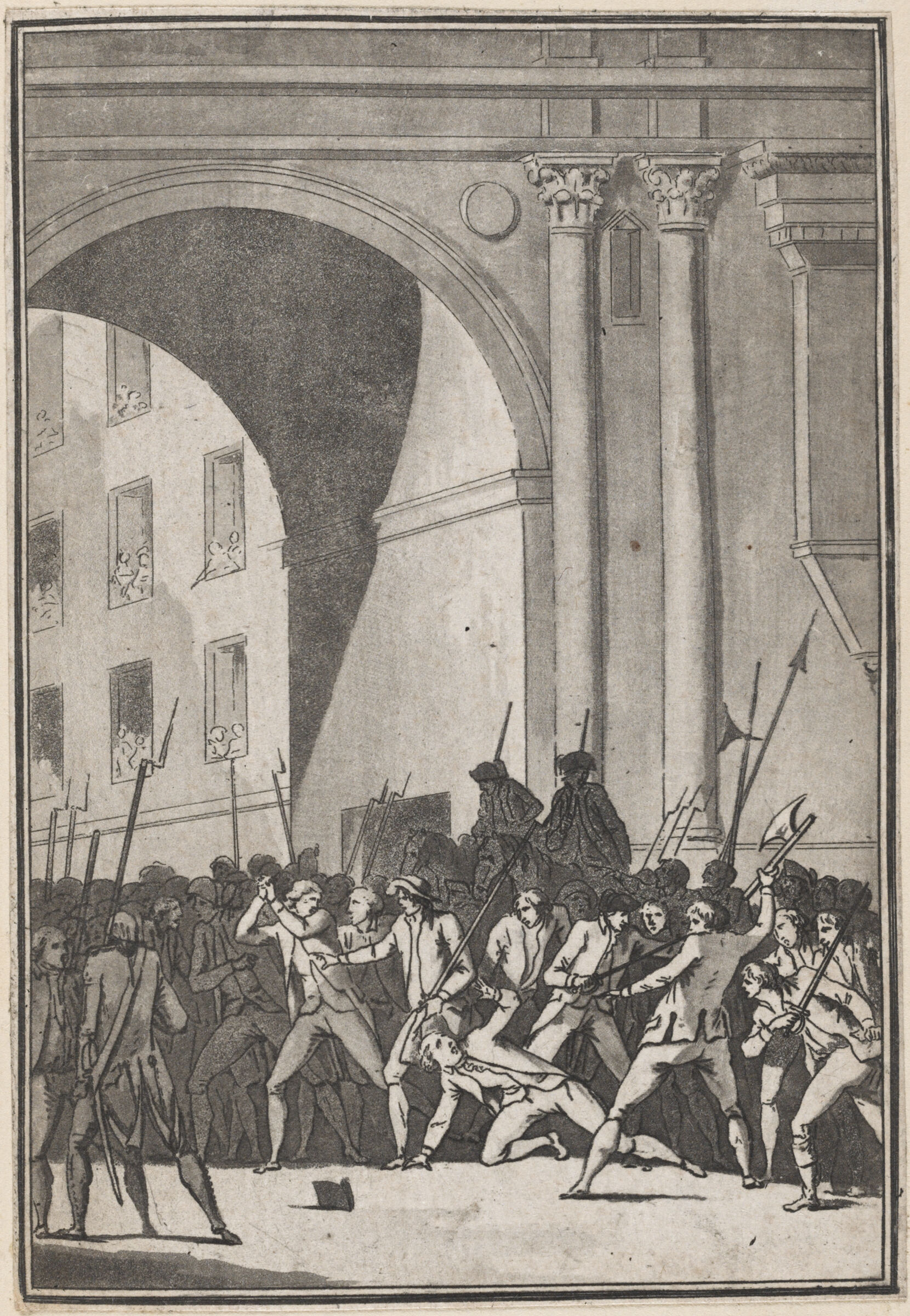 The Marquis De Pellepont, Wanting To Wrest The Major Of The Bastille From The Hands Of The People, Is Himself Close To Being Killed By The Hatchet Blows Of A Relentless Man (14 July 1789)