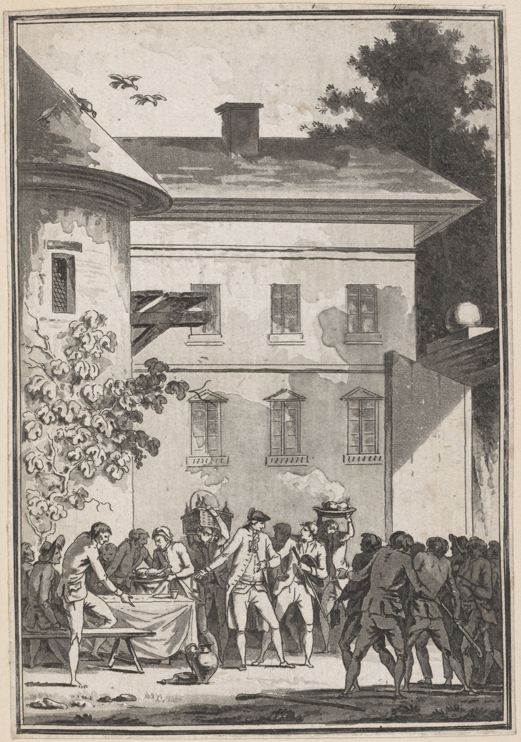 M. Walche Appeases The Angry People, Who Want To Ravage His Château In Chassenon, By Preparing Them A Meal (16-17 August 1789)