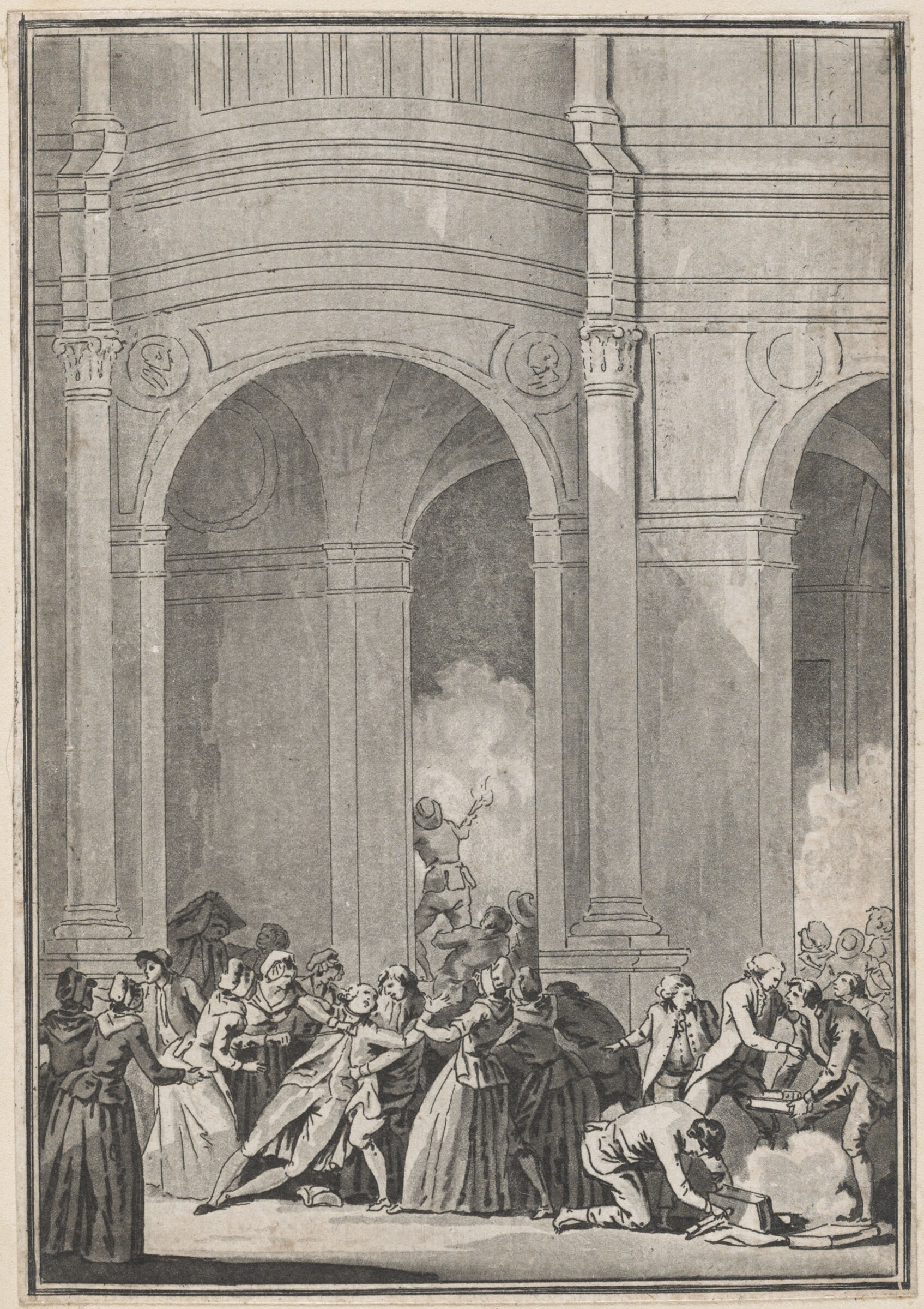 In The Couryard Of The Hôtel De Ville, The Women Try To Hang The Abbé Lefevre, And The Men Begin To Burn Papers (5 October 1789)