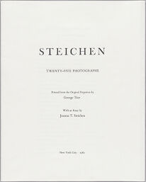 Title Page, Table Of Contents, Introduction By Joanna Steichen, And Colophon For, 