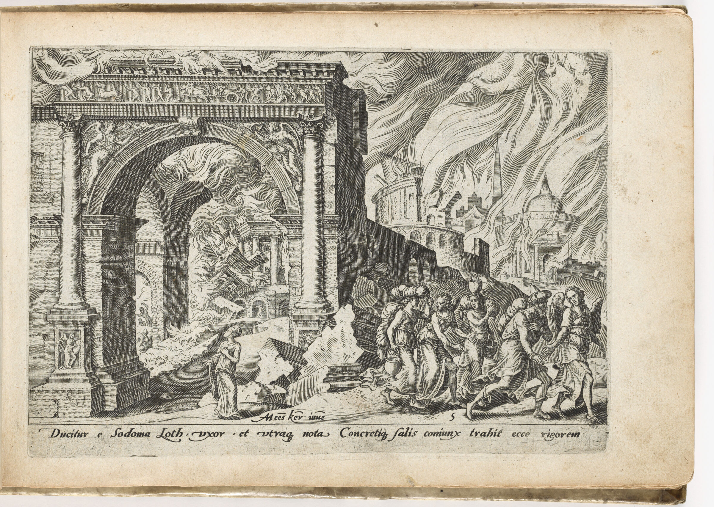Lot And His Family Leaving The Burning Sodom