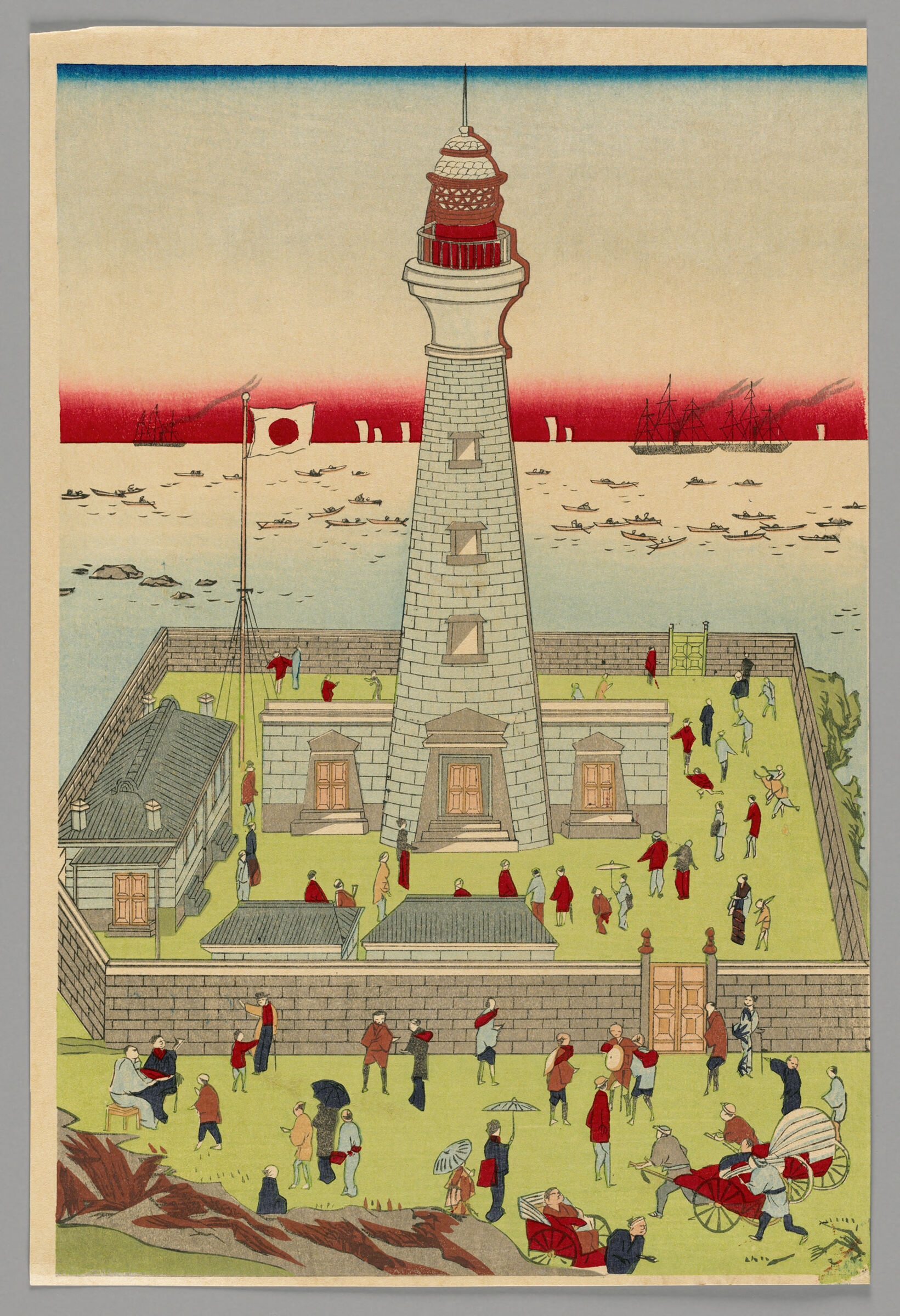 Rough Sketch Of The Lighthouse Of Chōshi Harbor In Shimōsa (Sōshū Chōshikō Tōdai Ryakuzu)