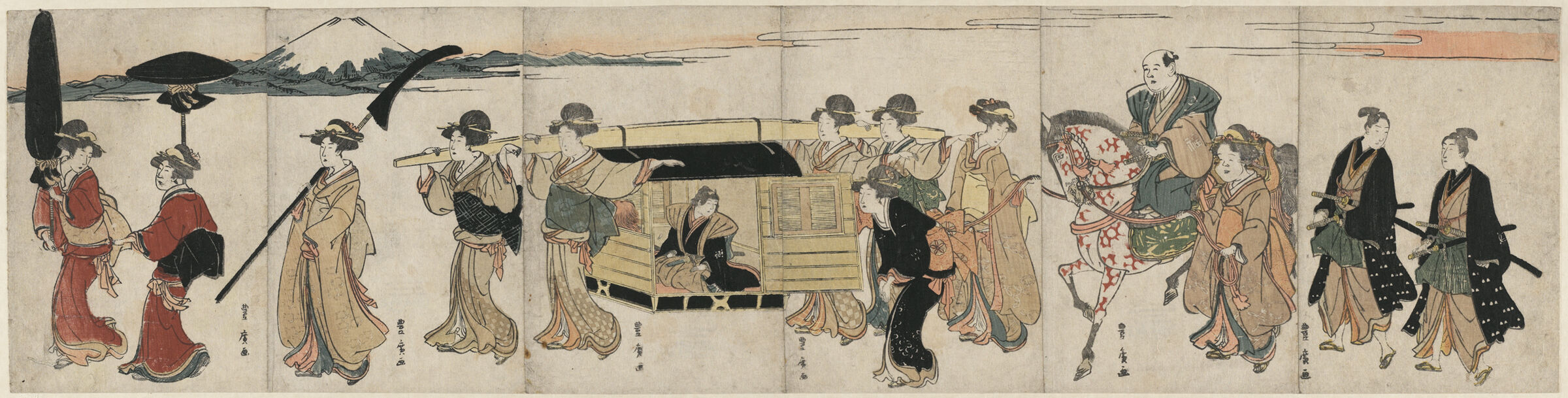 Procession Of Women Carrying Palanquin