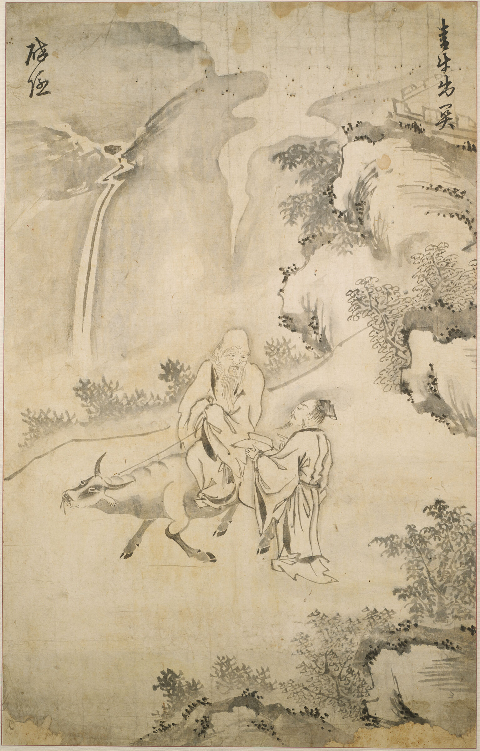 Laozi (C. 571-477 Bc) Riding Through The Pass On A Black Ox